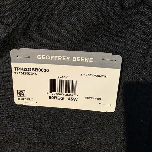 NEW Geoffrey Beene Tompkins Mens Black Tompkins Suit 2 Piece Garment 50 Reg 45W - Picture 10 of 16